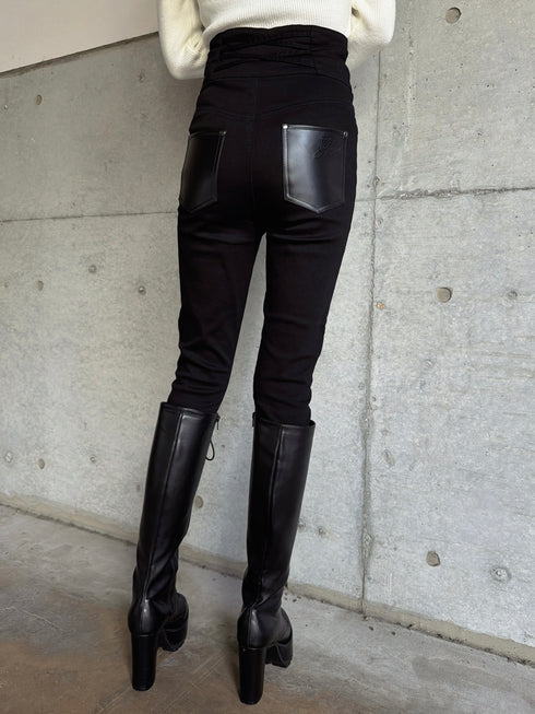 Backクロスハイウエストスキニーパンツ